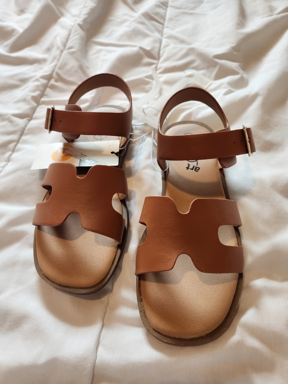 art class Tan Brown Girls' Open-Toe Buckle Sandals
